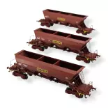 Set de 3 Wagons Trémies EX - REE MODÈLES NW-268 - N 1/160 - SNCF - EP IV - DC