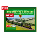 Locomotive à vapeur « Exmoor Pony » et voiture édition spéciale pack train de voyageurs - Peco GR1003 - OO 1/76 - Analogique