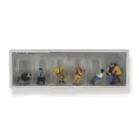 7 Figure sedute PREISER 10406 - HO 1:87 - personale del trasporto pubblico