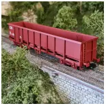 Offener Güterwagen FAS rot 606 "E 74" REE MODELES WBSE013 - SNCF - HO 1/87