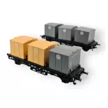 2 wagons porte-conteneurs de type Laabs de la DB - TRIX 24161 - HO 1/87e