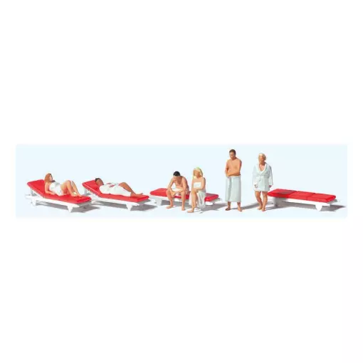 Set of 6 Characters at the Sauna PREISER 10801 - HO 1:87