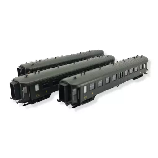 Set of 3 OCEM RA Green REE Model Cars VB382 - HO 1/87 - SNCF - EP IIIB