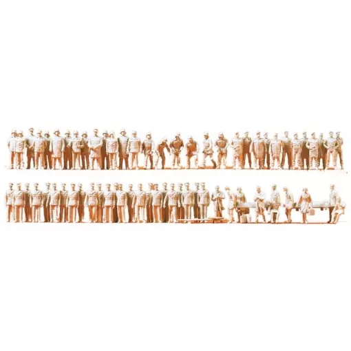  Lot de 60 figurines à peindre | Thème "secours" PREISER 16339 - HO 187