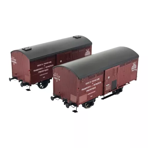Set 2 Wagons ISOTHERME Ex-primeur rouge sideros REE MODELES WB763 - PLM HO 1/87