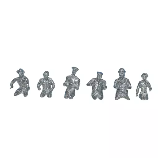 6 conducteurs à peindre (Métal blanc) SAI 0381 - HO 1/87