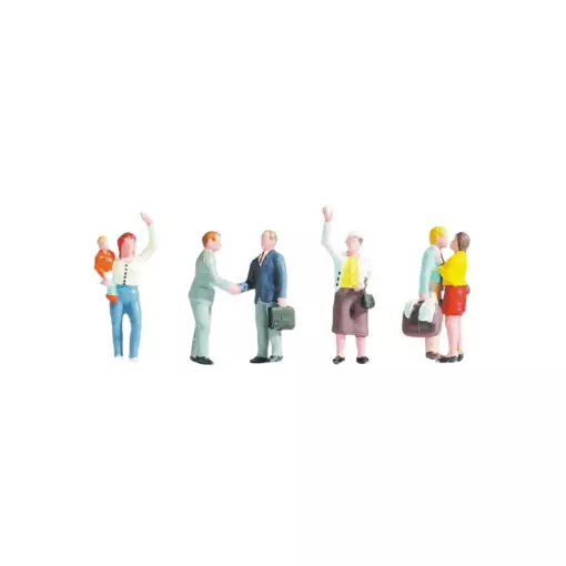 Set of 7 figures "Farewell scene" men and women SAI 331 - HO : 1/87
