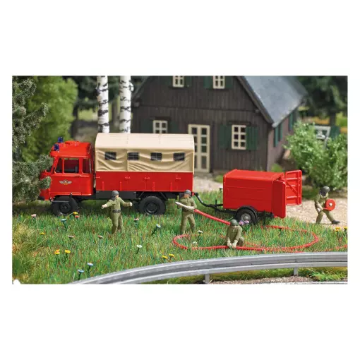 Équipe de pompiers et accessoires - HO 1/87 - BUSCH 7960