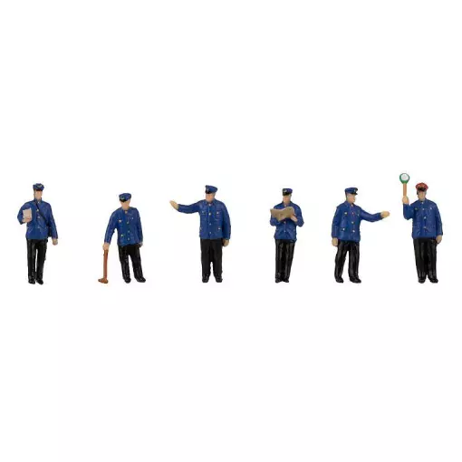 Lot de 6 personnages Personnel des chemins de fer Faller 151623 - HO : 1/87 - EP III