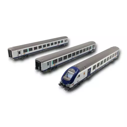 3 voitures TER PACA Ls Models 41234DC - HO 1/87 - 2R - SNCF - EP VI