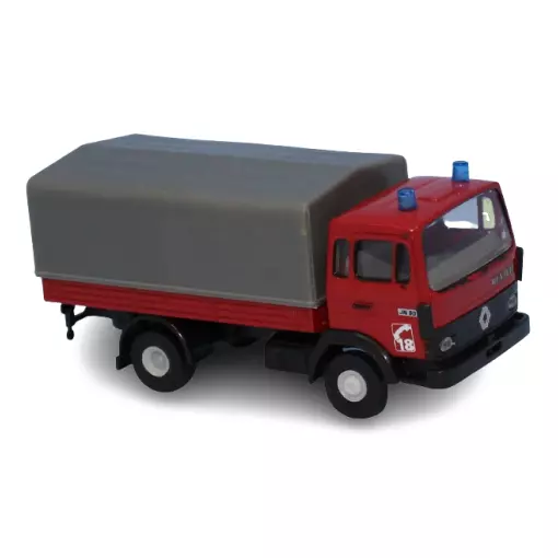 Camion Renault JN 90 bâché "pompiers 18" SAI 3646  - HO 1/87