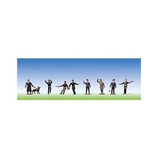 Lot de 9 personnages d'agents ferroviaires