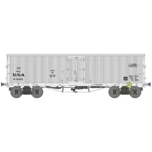 Wagon TP FRIGO à bogies livrée PO ex-USA blanc/toit blanc avec roues pleines