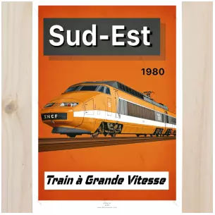 Poster TGV Sud-Est - 800tonnes 8TSUDEST - A2 42.0 x 59.4 cm - 1980