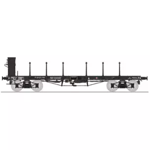Wagon plat TP noir à Ranchers longs et guérite REE Modeles WB545 SNCF - HO 1/87