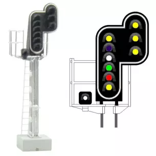 Signal 10 feux 2xJaune/violet/blanc/vert/ rouge/jaune/blanc/2xjaune MAFEN 413217