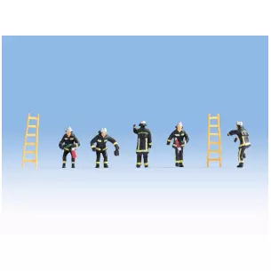 Lot de 5 pompiers et échelles NOCH 15023 - HO 1/87