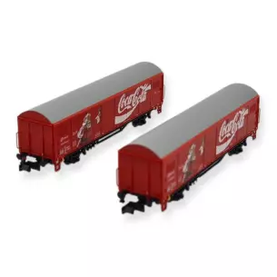 2 wagons couverts Coca Cola - Arnold HN6645 - N 1/160 - RENFE - EP IV