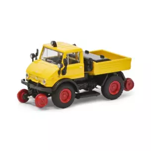 Véhicule ferroviaire Mercedes Unimog U406 Schuco 45 266 3400 - HO 1/87