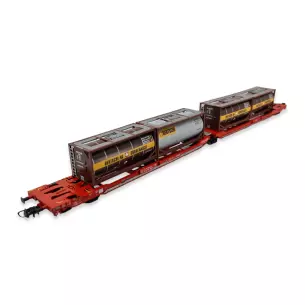 Wagon double poche articulé T3000e Roco 77396 - HO : 1/87 - ÖBB / RCW - EP VI