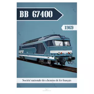 Poster Locomotive BB 67590 - 1969 - A2 42.0 x 59.4 cm - SNCF