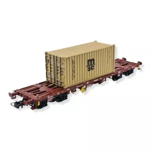 Wagon plat porte-conteneur Sgmms Medway SUDEXPRESS S450030 - HO 1/87 - EP VI
