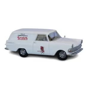 Voiture Opel fourgonnette P2 blanche "Scotch" Brekina 20078 HO 