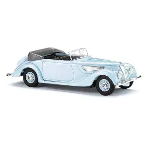 Voiture BMW 327 cabriolet Busch 40289 - HO 1/87 - livrée bleue