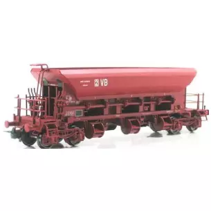Wagon trémie ballastière à bogies marquage VB Type I livrée gare d'attache Longueau n° 977 7 323-8