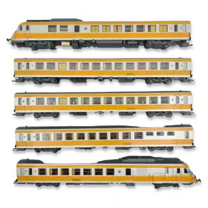 Set 5 éléments rame n°4 RTG EPM 221501 - HO 1/87 - SNCF - EP IV - analogique