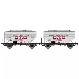 Set de 2 wagons céréaliers « CTC Esmery Caron et M.R.O », Aluminium