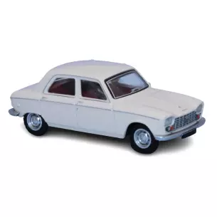 Voiture Peugeot 204 berline de 1968 blanc SAI 6250 - HO 1/87
