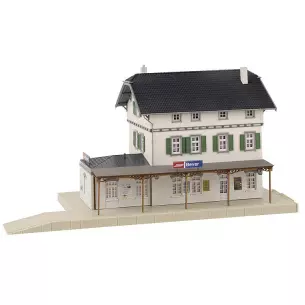 Bever" station black anthracite roof and white plaster
