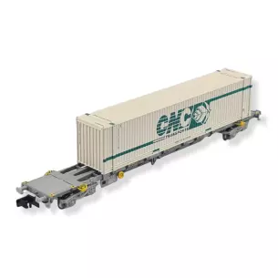 Wagon porte-conteneur 60' "CNC" beige Arnold HN6459 SNCF - N 1/160 - EP V
