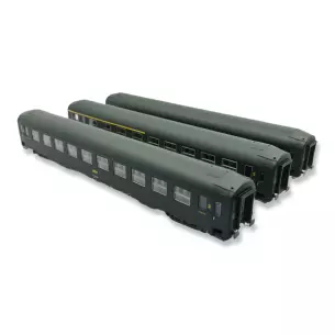 Set 3 Voitures voyageurs UIC REE Modèles VB185 - HO 1/87 - SNCF - EP IV