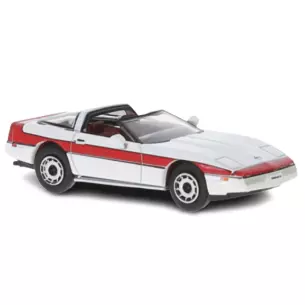 Voiture Chevrolet Corvette C4 blanche bandes rouges, PCX 870319 - HO 1/87
