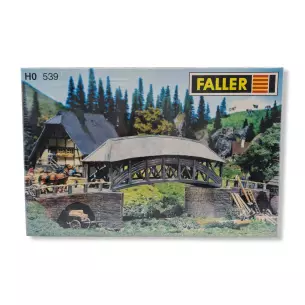 Vieux pont en bois miniature Faller 539 - HO 1/87 - 370 x 83 x 45 mm