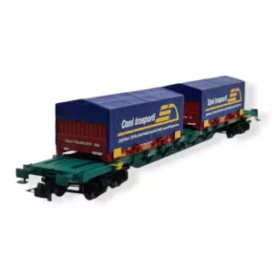 Wagon porte-conteneurs Sgnss - RIVAROSSI HR6616 - HO 1/87 - FS - EP V-VI
