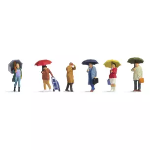 Lot 6 passants et piétons sous la pluie - NOCH 15523 - HO 1/87