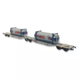 Wagon porte-conteneurs Sggmrss'90 Mehano 90662 - HO 1/87 - ÖBB - EP VI