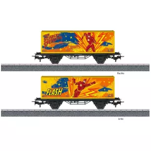 Wagon porte-conteneurs The Flash Marklin Start Up 44829 - HO 1/87 - Superhéros
