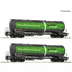 2 piece set Tank wagon- Green Cargo