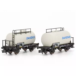 Set 2 Wagons citernes Danzas Hobbytrain H24834 - DB - N 1/160 - EP IV
