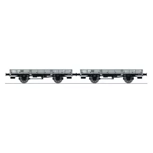 Set of 2 flat cars OCEM 29 grey PLM REE MODELES WB600 SNCF - HO 1/87 - EP II