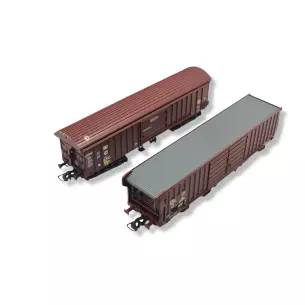 2 wagons tombereaux toit coulissant / basculant ROCO 76020 - DB/SBB - HO 1/87