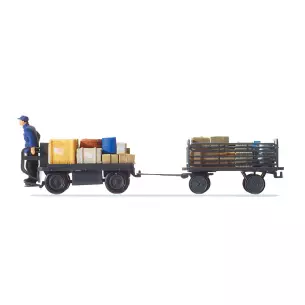 1 cheminot conduisant un chariot électrique - PREISER 10256 - HO 1/87