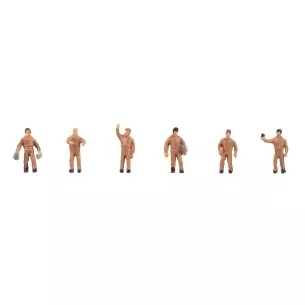 Set de 6 personnages "Livreurs de colis UPS" FALLER 155609 - N 1/160