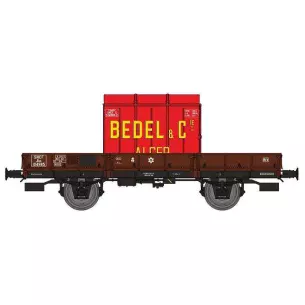 Flat car OCEM 29 REE Models WB610 with container - HO 1/87 - SNCF - EP III
