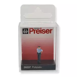 Policière en uniforme bleu et képi PREISER 28237 - HO 1/87