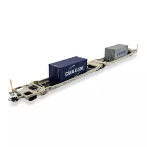 Set 2 wagons porte-conteneurs Pullman 36555 - HO 1/87 - NL / RN